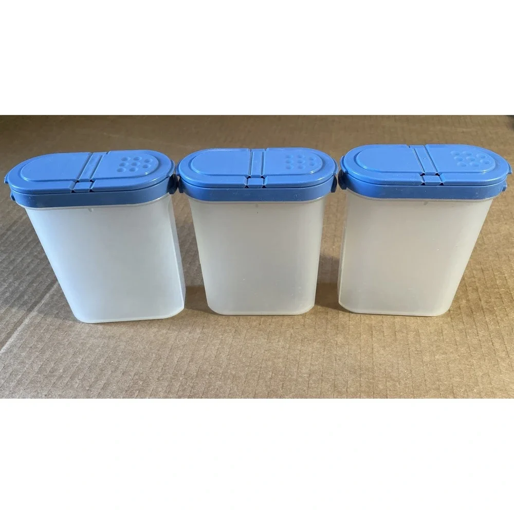 3 Tupperware #1846 Modular Mates Spice Shaker‎ Containers Large Blue